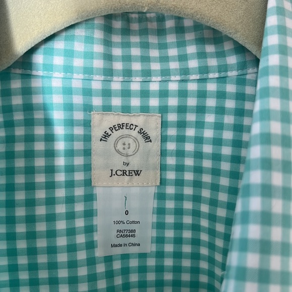 NWOT J. Crew “The Perfect Shirt” Blue Gingham Sz 0 - Picture 3 of 5